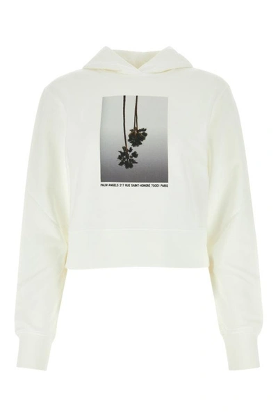 Shop Palm Angels Woman White Cotton Sweatshirt