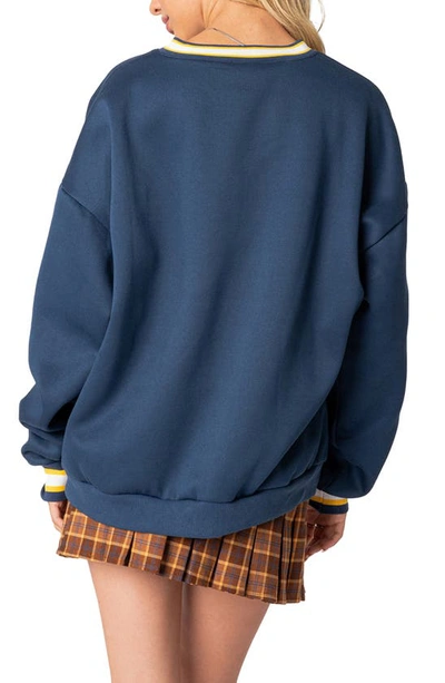 Edikted Cambridge Sweatshirt In Blue