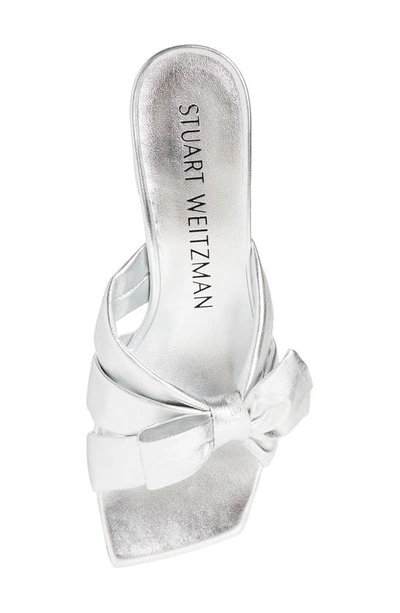 Shop Stuart Weitzman Sofia Bow Sandal In Silver M