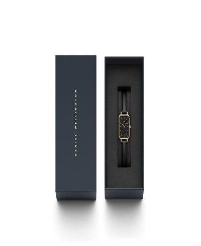 Daniel Wellington Women's Quadro Sheffield Black Leather Watch 20 X 26mm In Black