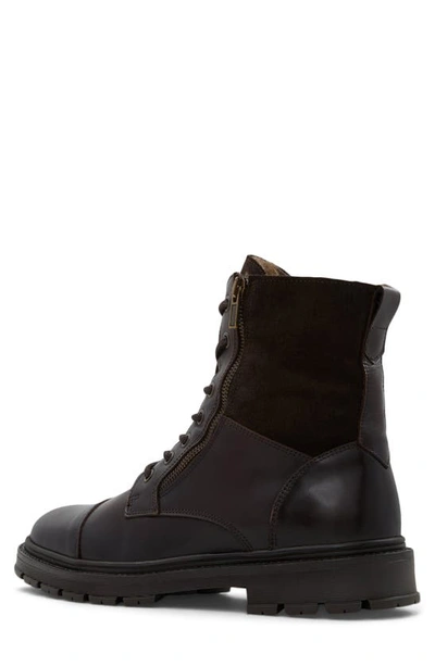 Aldo Aaren Faux Fur Lined Combat Boot In Brown
