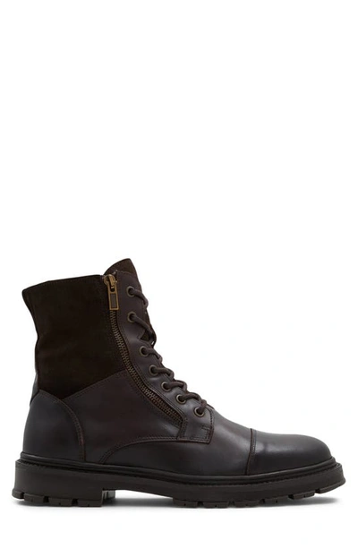 Aldo Aaren Faux Fur Lined Combat Boot In Brown