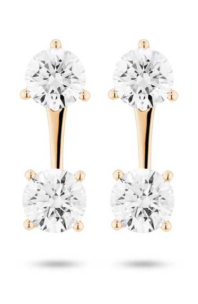 Shop Lightbox Round Lab-created Diamond Ear Jackets In 14k Yellow Gold
