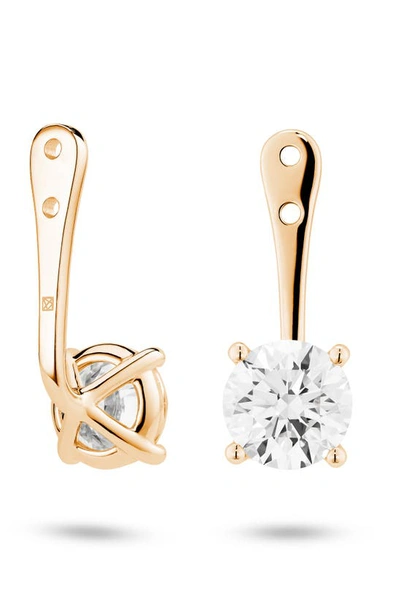 Shop Lightbox Round Lab-created Diamond Ear Jackets In 14k Yellow Gold