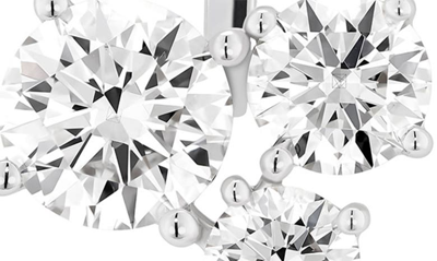 Lightbox Round Lab-created Diamond Cluster Ear Jackets In 14k White Gold