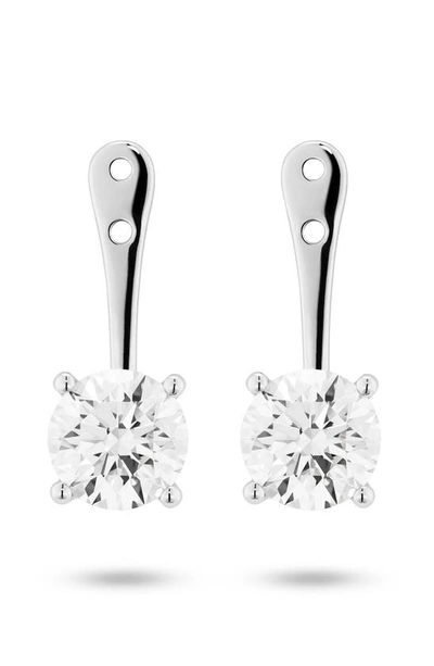 Shop Lightbox Round Lab-created Diamond Ear Jackets In 14k White Gold