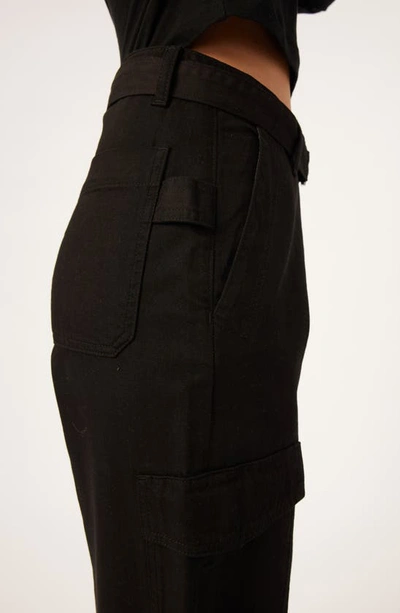 Shop Dl1961 Zoie Belted Wide Leg Cargo Jeans In Black Cargo Vintage