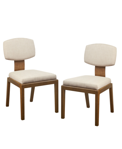 Shop Ink+ivy 20" 2-pc. Lemmy Wide Armless Upholstered Dining Chair In Tan