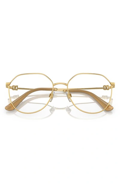 Shop Dolce & Gabbana 54mm Phantos Optical Glasses In Gold