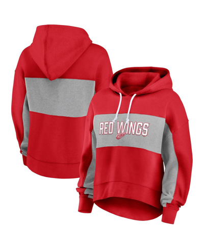 Shop Fanatics Women's  Branded Red Detroit Red Wings Filled Stat Sheet Pullover Hoodie
