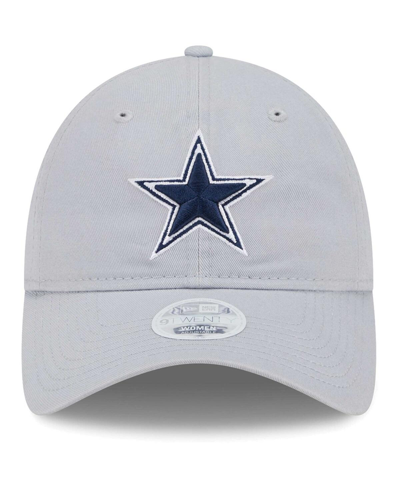 New Era Women's Silver Dallas Cowboys Smiley 9twenty Adjustable Hat In Gray