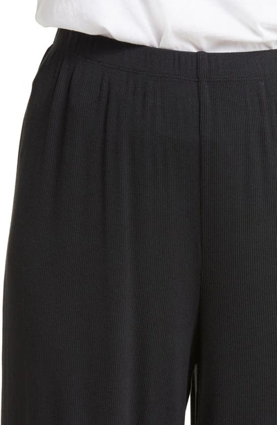 Shop Barefoot Dreams Ultra Soft Rib Wide Leg Pajama Pants In Black