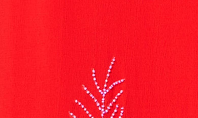 Shop Ciebon Joanna Beaded Palm Minidress In Red/ Pink