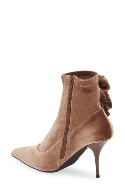 Shop Jeffrey Campbell Florista Pointed Toe Bootie In Natural Crushed Velvet