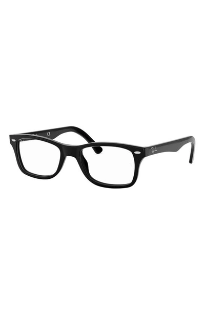 Shop Ray Ban 53mm Square Optical Glasses In Top Black