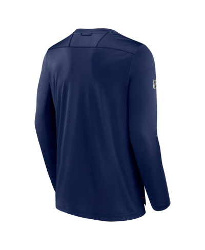 Shop Fanatics Men's  Navy Washington Capitals Authentic Pro Long Sleeve T-shirt