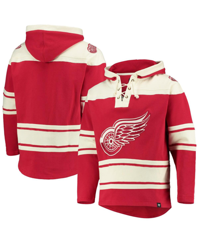 47 Brand Men's Dylan Larkin Red Detroit Red Wings Captain Patch Player Name Number Lacer Pullover Hoodie In Red