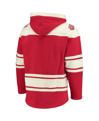 47 Brand Men's Dylan Larkin Red Detroit Red Wings Captain Patch Player Name Number Lacer Pullover Hoodie In Red