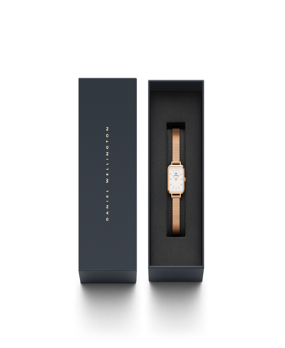 Shop Daniel Wellington Women's Quadro Studio 23k Rose Gold Pvd Plated Stainless Steel Watch 22 X 22mm In Rose-gold
