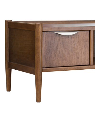 Ink+ivy 42" Arcadia Wide Accent Wood Bench With Storage And Upholstered Cushion In Walnut Brown