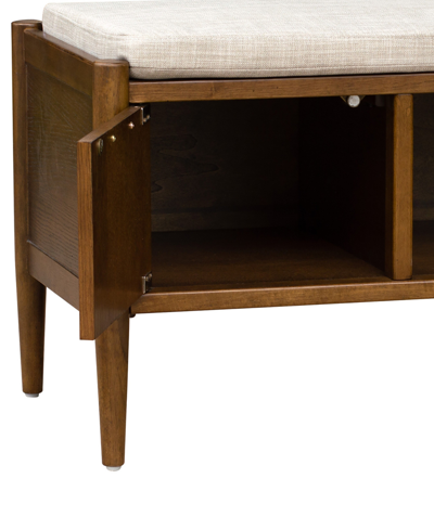 Ink+ivy 42" Arcadia Wide Accent Wood Bench With Storage And Upholstered Cushion In Walnut Brown