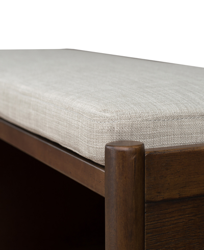 Ink+ivy 42" Arcadia Wide Accent Wood Bench With Storage And Upholstered Cushion In Walnut Brown