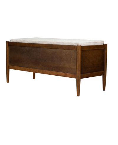 Shop Ink+ivy 42" Arcadia Wide Accent Wood Bench With Storage And Upholstered Cushion In Walnut Brown