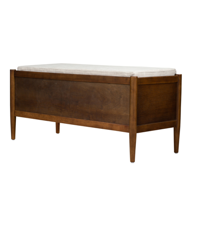 Ink+ivy 42" Arcadia Wide Accent Wood Bench With Storage And Upholstered Cushion In Walnut Brown