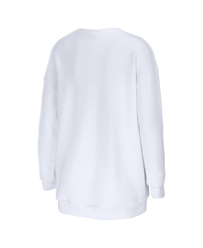 Shop Wear By Erin Andrews Women's  White Los Angeles Chargers Domestic Pullover Sweatshirt