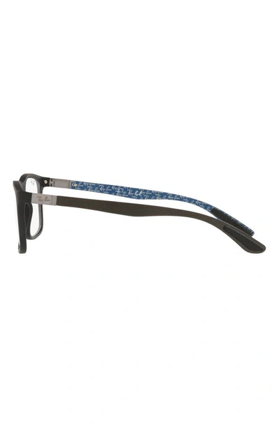 Shop Ray Ban 53mm Rectangular Optical Glasses In Matte Black