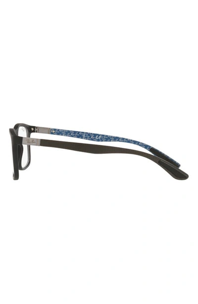 Ray Ban 53mm Rectangular Optical Glasses In Matte Black