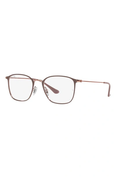 Ray Ban 51mm Square Optical Glasses In Copper
