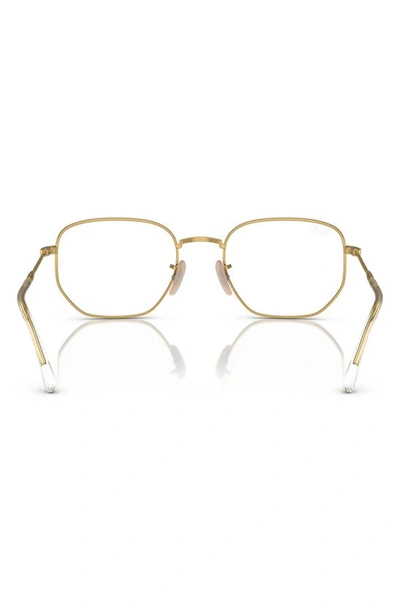 Ray Ban 51mm Oval Optical Glasses In Gold Flash