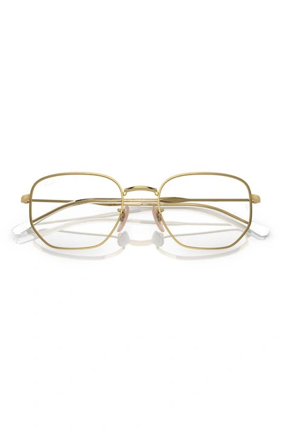 Ray Ban 51mm Oval Optical Glasses In Gold Flash