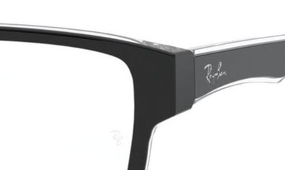 Ray Ban 54mm Square Optical Glasses In Black