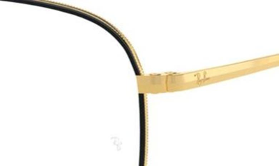 Ray Ban 54mm Square Optical Glasses In Black Gold