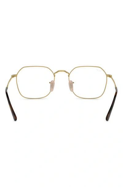 Shop Ray Ban Jim 51mm Irregular Optical Glasses In Gold Flash