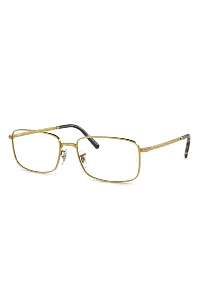 Ray Ban 57mm Rectangular Optical Glasses In Yellow