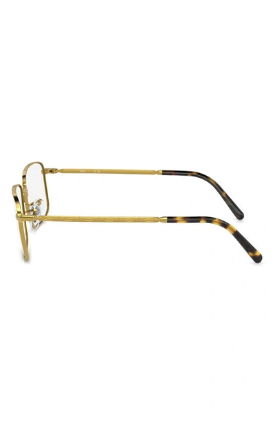 Shop Ray Ban 57mm Rectangular Optical Glasses In Yellow