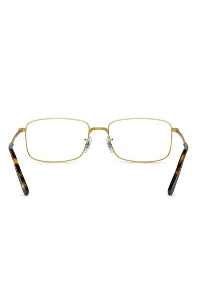 Ray Ban 57mm Rectangular Optical Glasses In Yellow