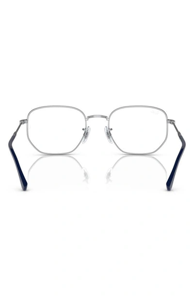 Ray Ban 53mm Irregular Optical Glasses In Silver