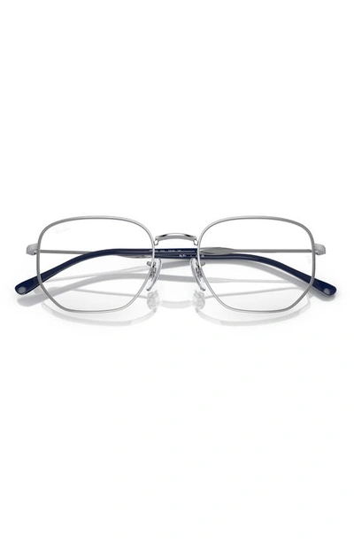 Ray Ban 53mm Irregular Optical Glasses In Silver