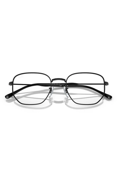 Shop Ray Ban 53mm Irregular Optical Glasses In Black