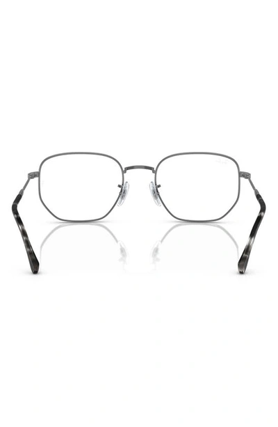 Ray Ban 53mm Irregular Optical Glasses In Gunmetal
