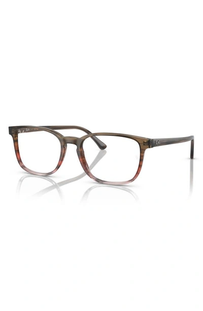 Shop Ray Ban 54mm Rectangular Pillow Optical Glasses In Red
