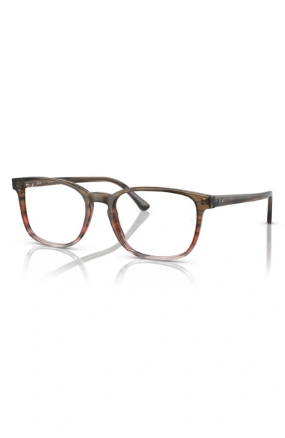 Ray Ban 54mm Rectangular Pillow Optical Glasses In Red