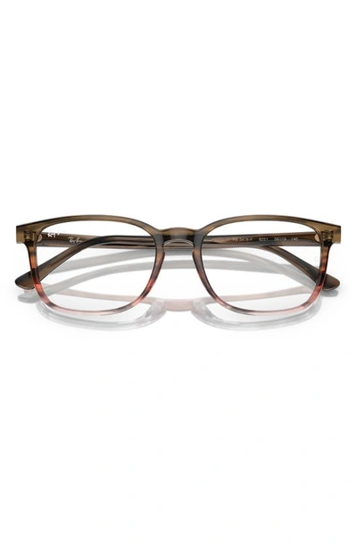 Ray Ban 54mm Rectangular Pillow Optical Glasses In Red