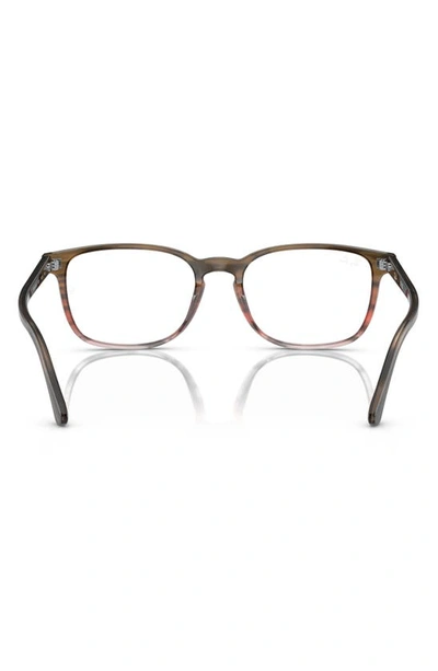 Ray Ban 54mm Rectangular Pillow Optical Glasses In Red