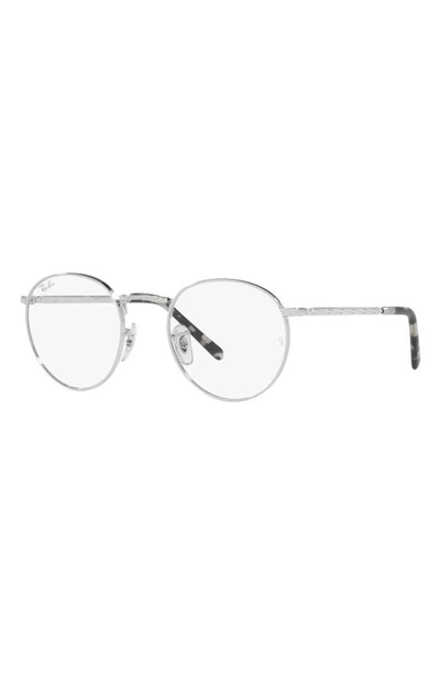 Ray Ban New Round 50mm Phantos Optical Glasses In Silver