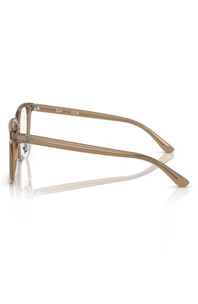 Ray Ban 54mm Square Optical Glasses In Transparent Brown